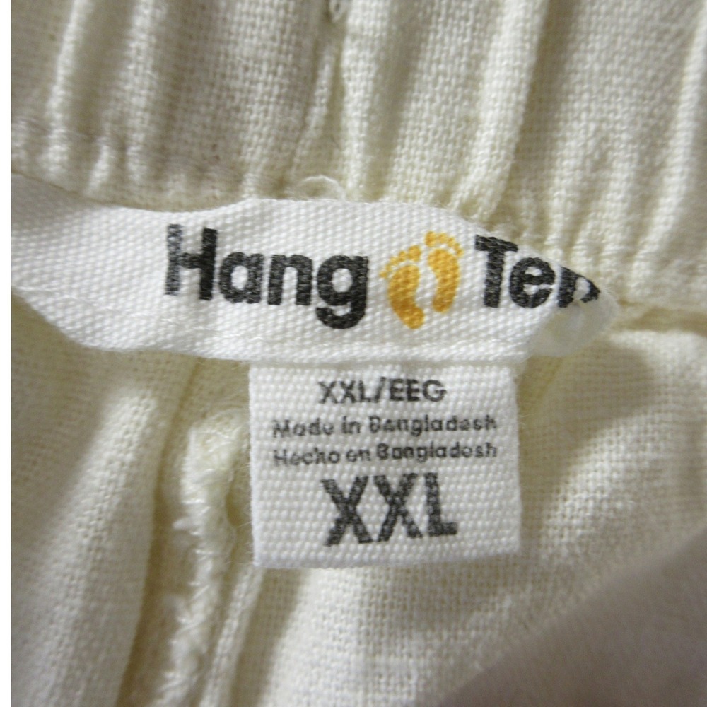 HANG TEN Linen Blend Beach Shorts XXL Sheer Cream Ivory Pull On‎ Relaxed 2XL NWT - Picture 8 of 11